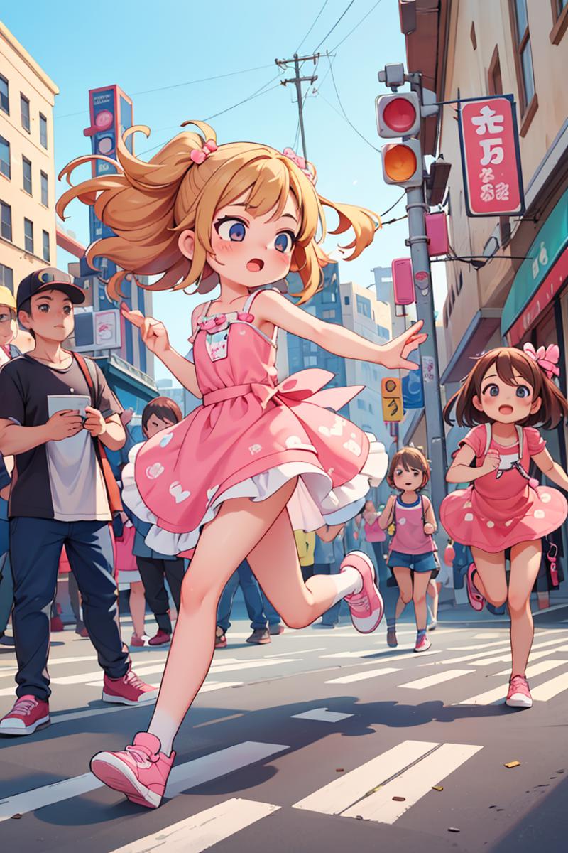 389905-4017588101-((best quality, masterpiece)), dramatic, 2girls , running, blonde girl and brown hair girl,pink (((kawaii))) sundress, street, c.png